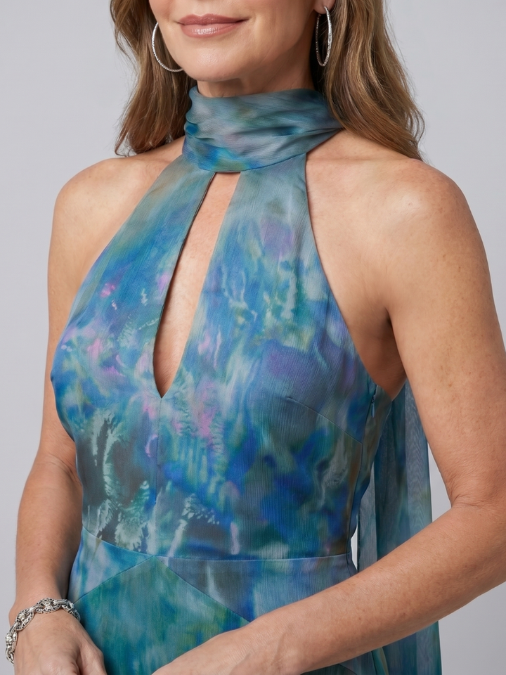 Juniper | Robe Maxi Sans Manches avec Col Halter et Découpe