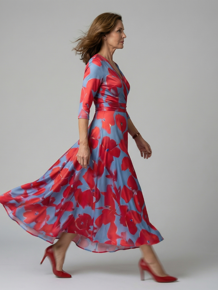Juana | Robe midi à décolleté croisé