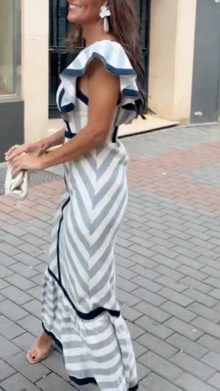 Dianne | Robe Maxi Rayée Rétro