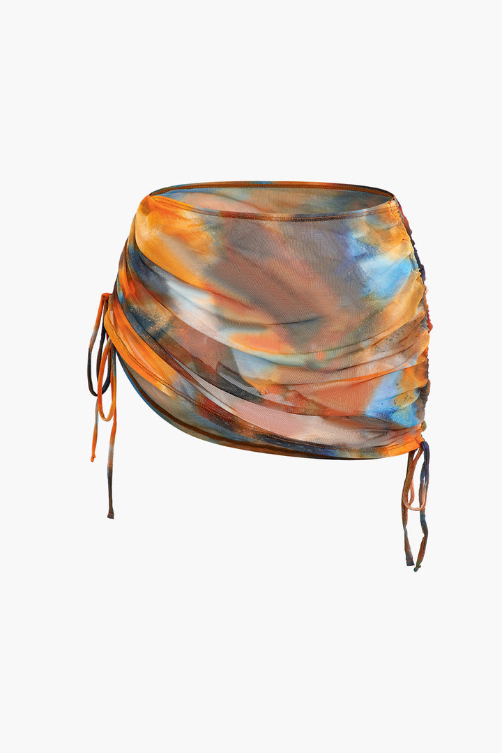 Siena | Ensemble de maillot de bain croisé et paréo aquarelle