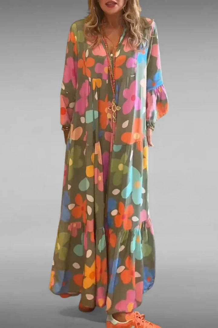 Rêve Floral | Robe Maxi Coupe Relaxée