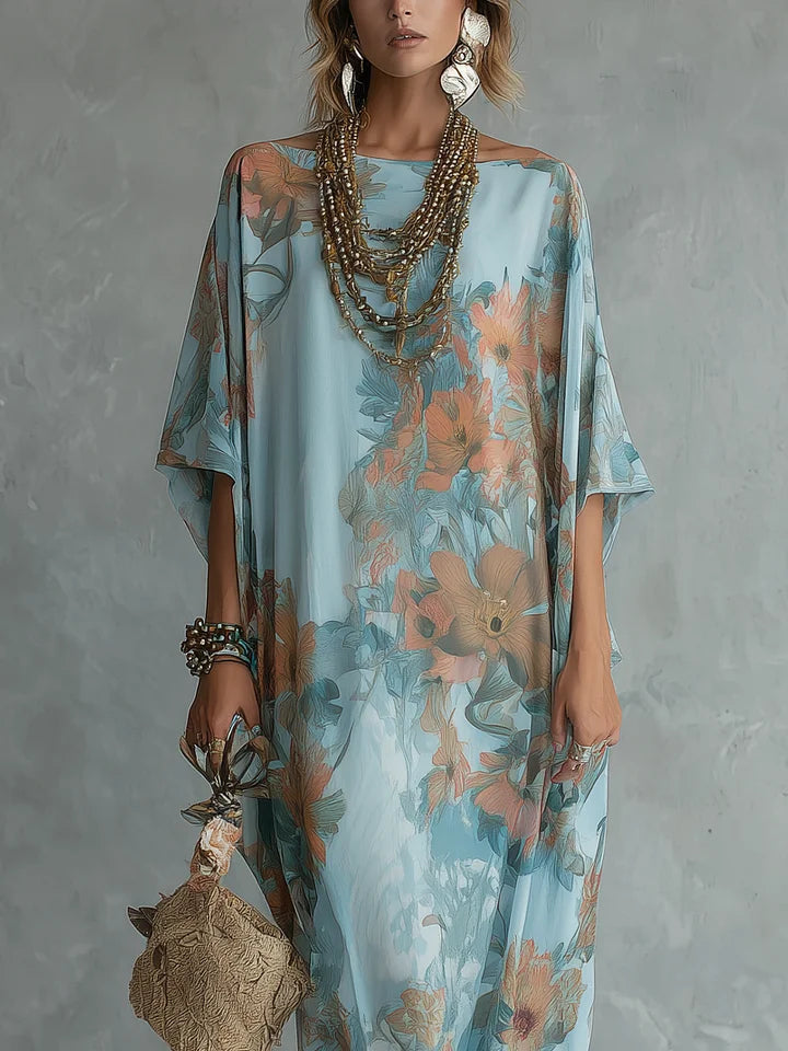 Luna | Robe Kaftan Florale Décontractée