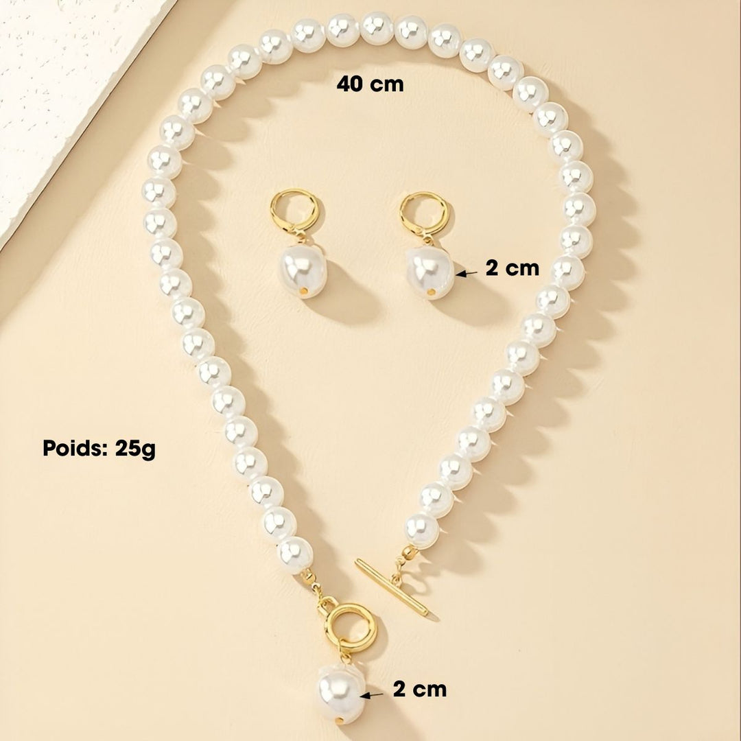 Lucas & Lèa Paris | Ensemble Collier et Boucles d'oreilles en Perles