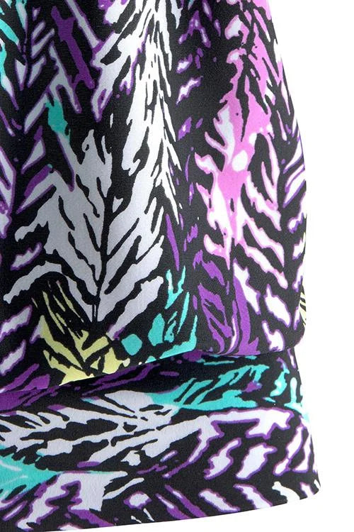 penacho | Ensemble de tankini avec imprimé de plumes qui couvre le ventre