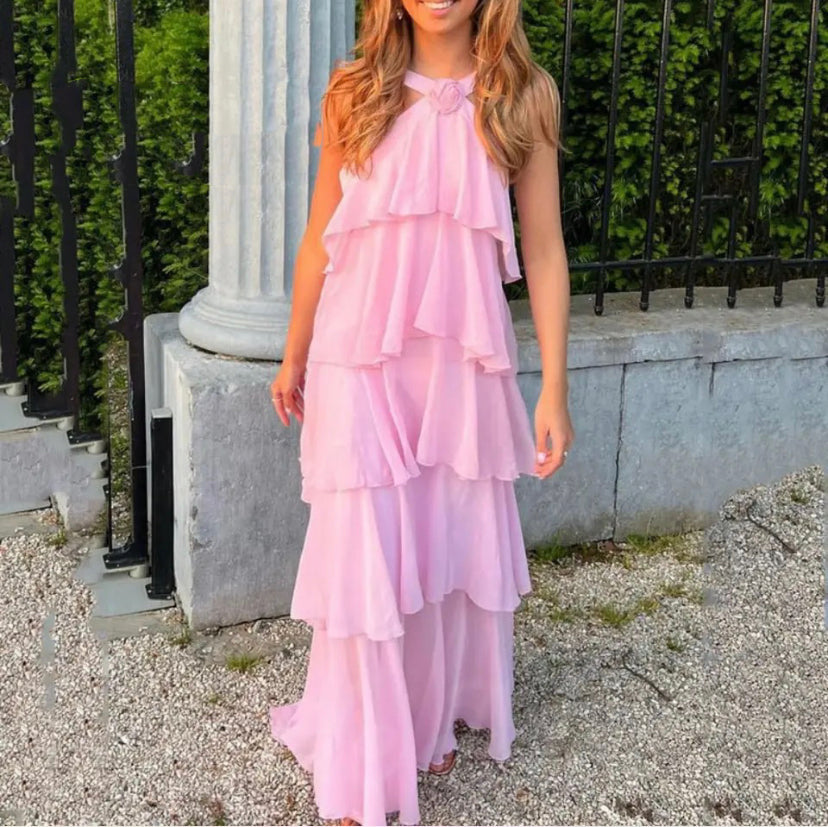 Ayelet™ | Robe Maxi à Volants à Dos Nu