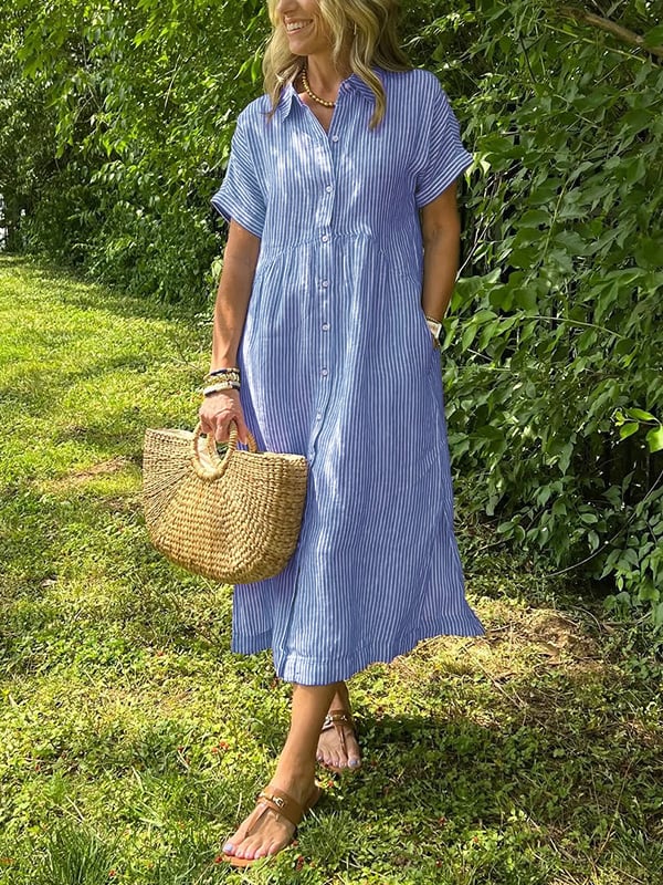 Ishka™ | Robe Chemise Rayée