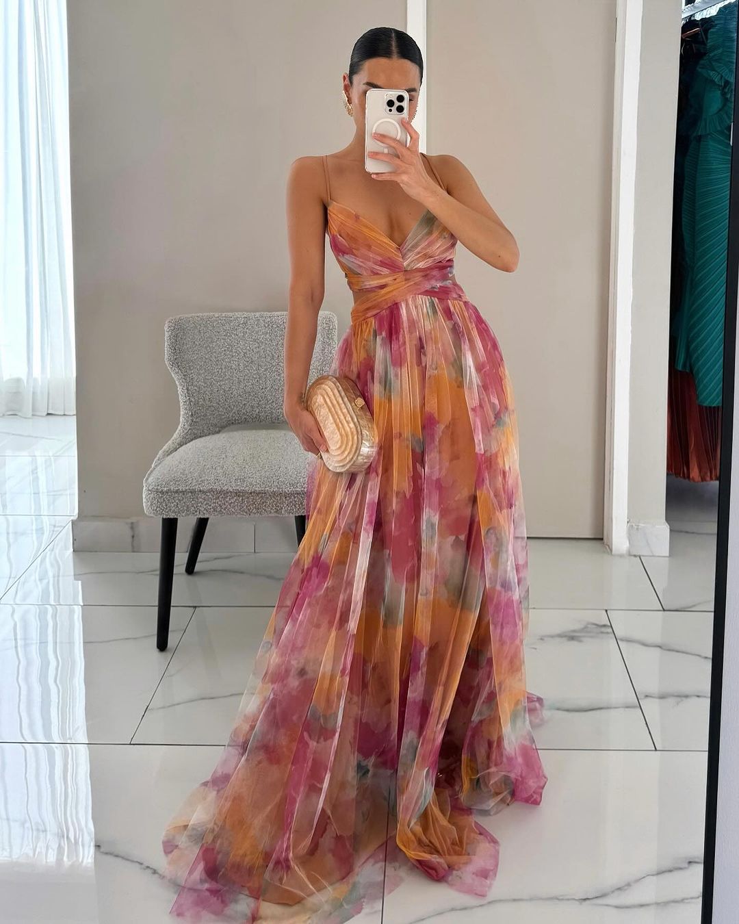 Giselle - Robe maxi enchanteresse avec imprimé floral