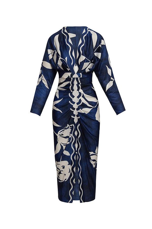 Eva | Robe Midi Dolman Unique Imprimé Évasion ensoleillée