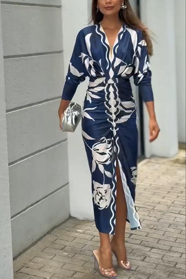 Eva | Robe Midi Dolman Unique Imprimé Évasion ensoleillée