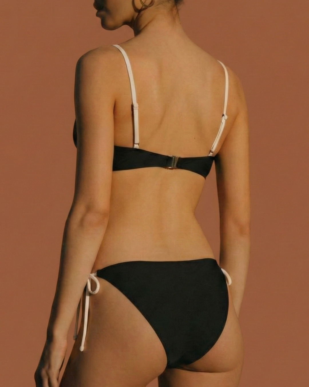 Ensembles de Bikini Bralette Noir Contrastant