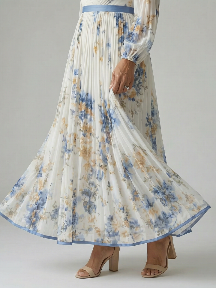 Eva | Robe midi croisée plissée
