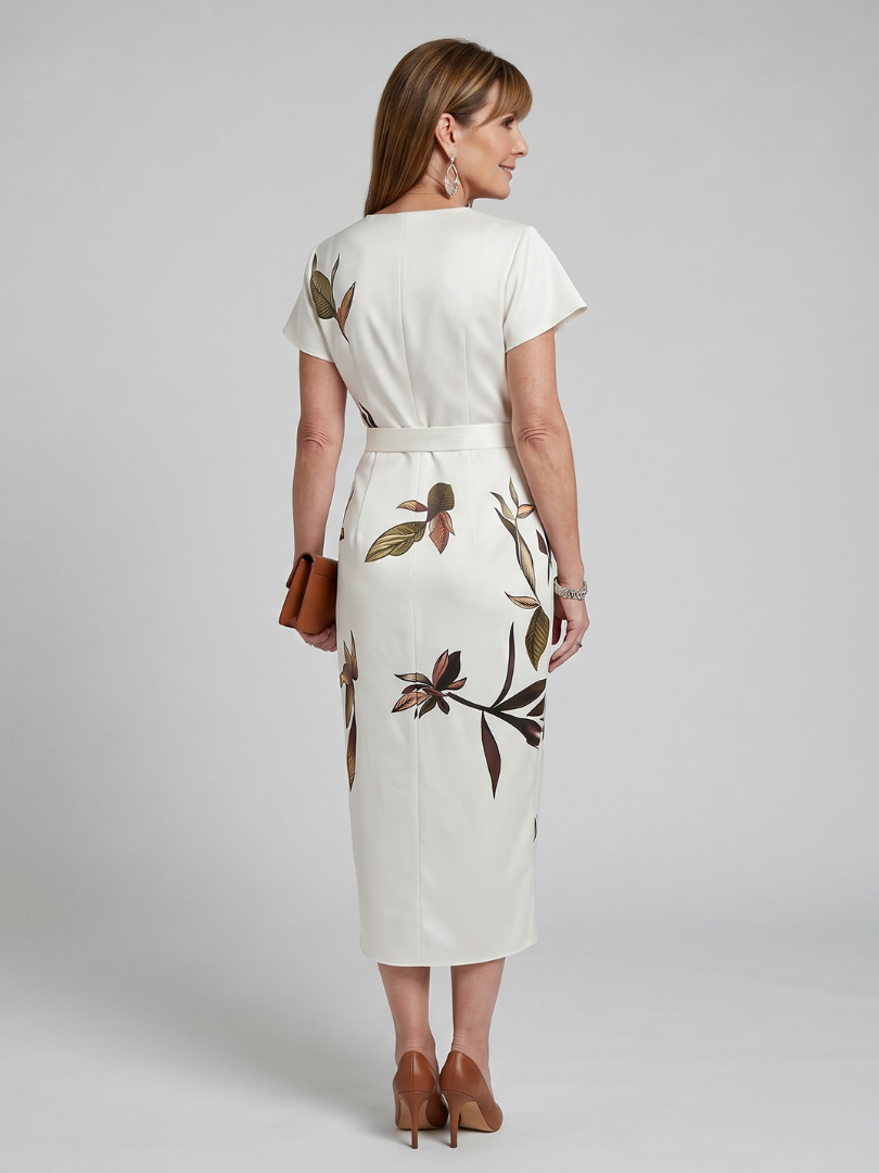 Cypress | Robe midi à manches flottantes et imprimé botanique