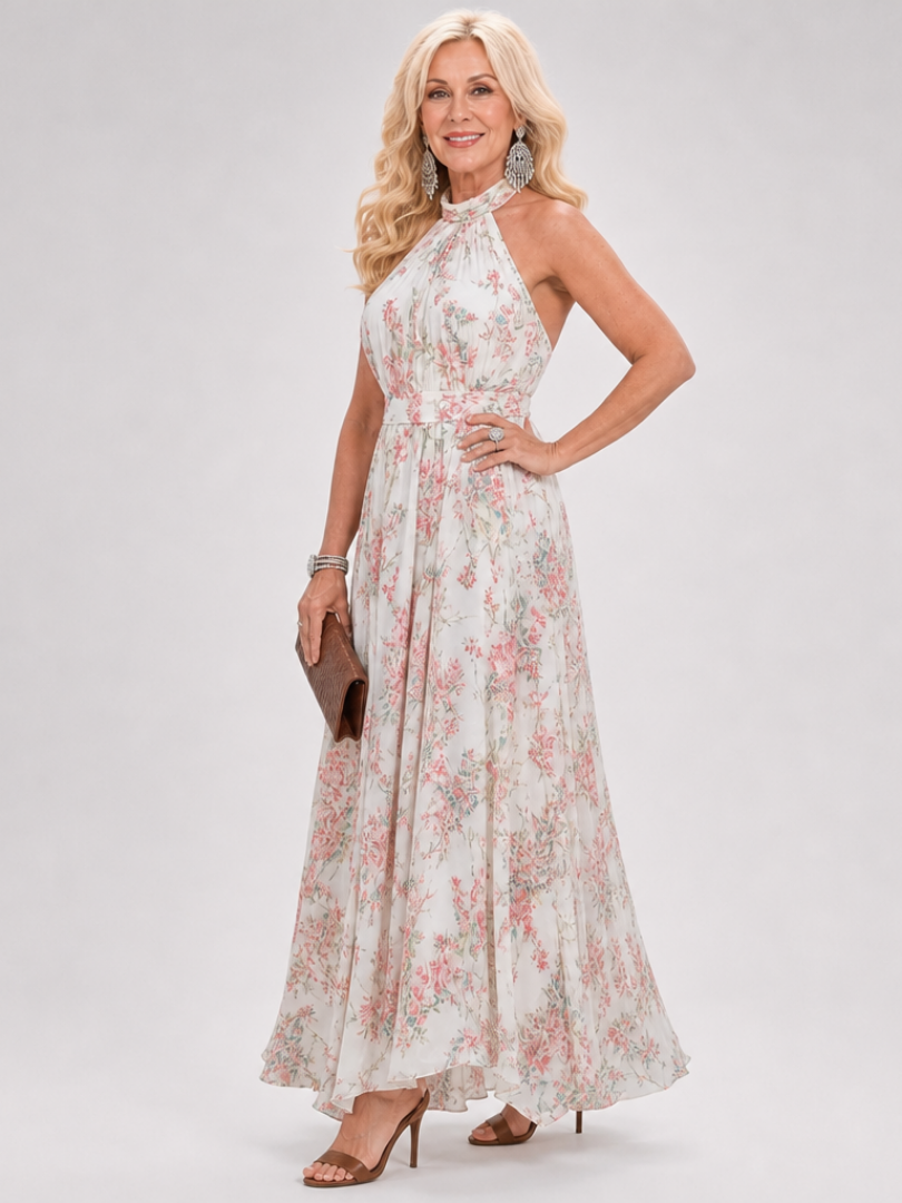 Guinevere | Robe midi à imprimé floral et jupe fluide