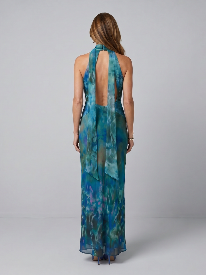 Juniper | Robe Maxi Sans Manches avec Col Halter et Découpe