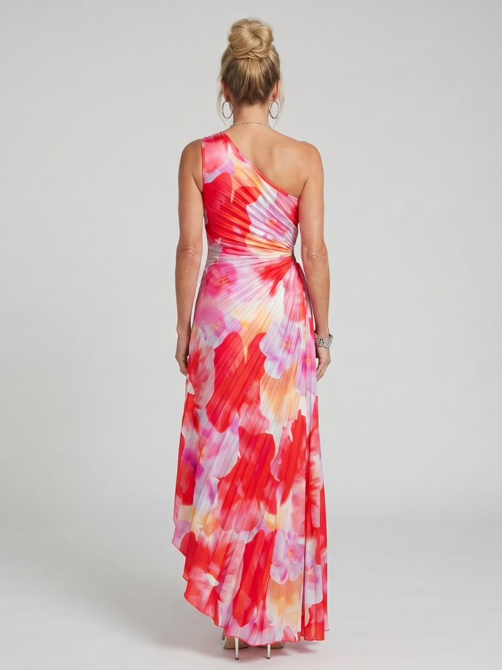 Taya | Robe Midi à Bustier Plissé à Une Épaule