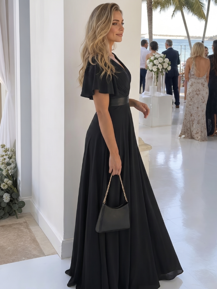 Mige | Robe Maxi à Manches Flottantes et Taille Définie