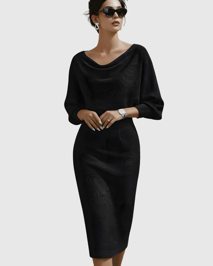 ISMERIA | Robe midi avec des manches chauve-souris