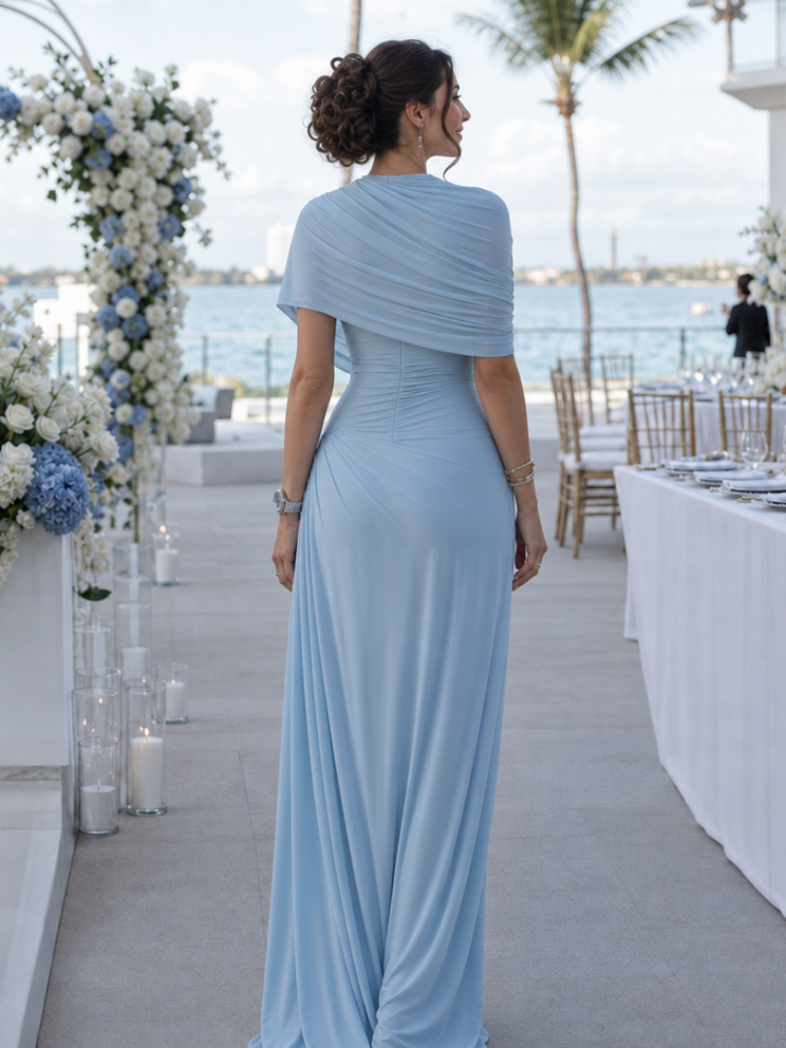Thael | Robe Maxi à Une Épaule avec Corsage Drapé