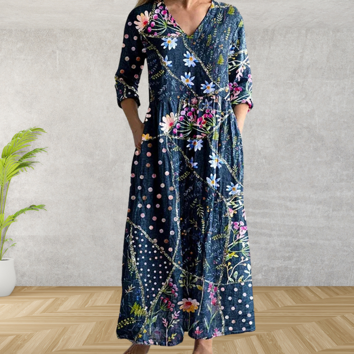 Yulya™ | Robe Midi Florale Élégante