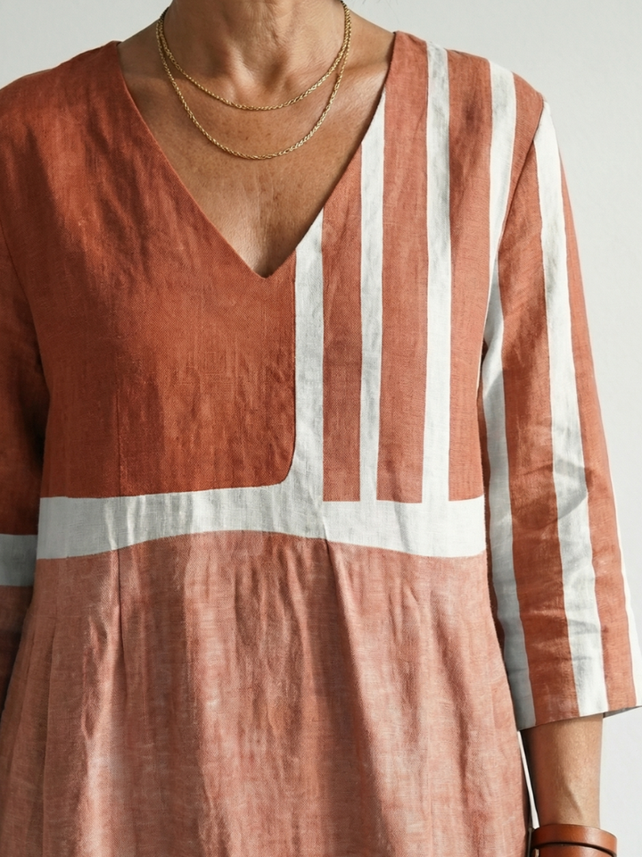 Remy | Robe Midi à Rayures Mixtes