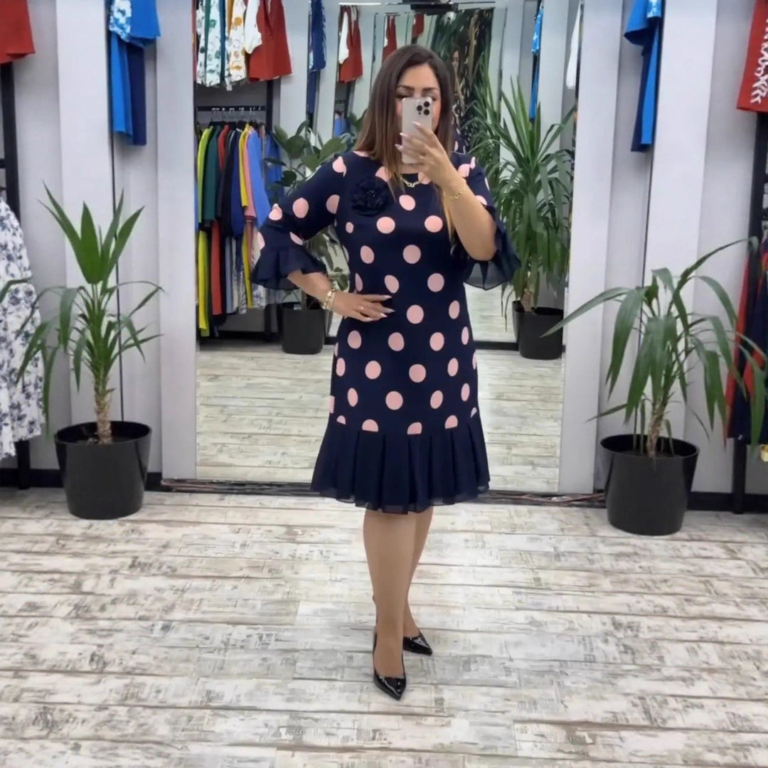 VICTORIA | ROBE À POIS PLISSÉE