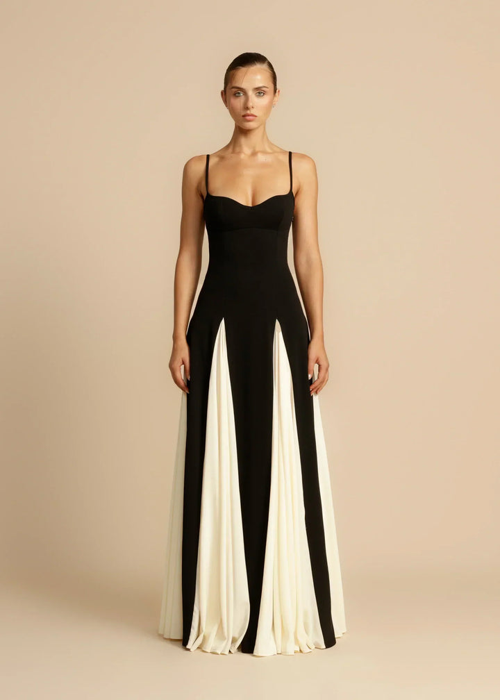 Oshrit™ | Robe Maxi Élégante à Volants Contrastés