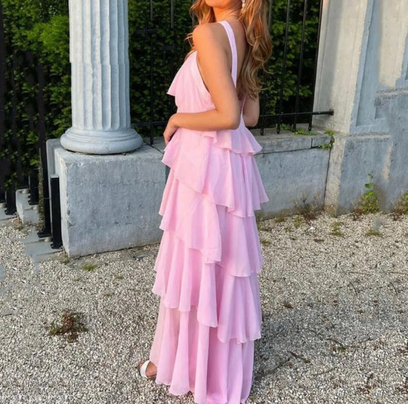 Ayelet™ | Robe Maxi à Volants à Dos Nu