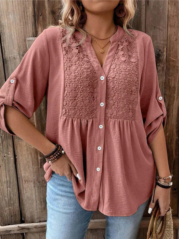 Noor | Blouse à col en V et boutons
