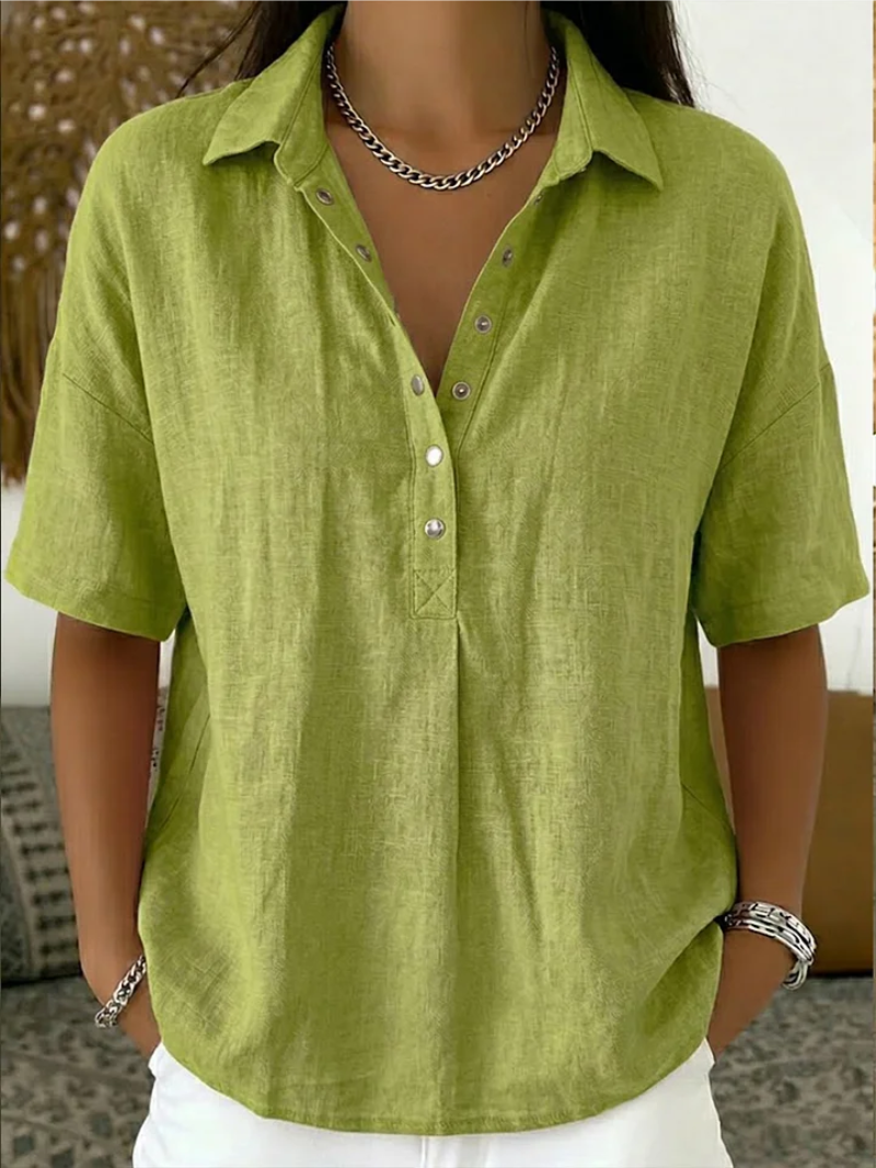 Lucia | Blouse avec col et détail de bouton