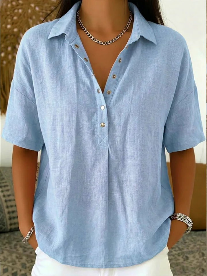 Lucia | Blouse avec col et détail de bouton