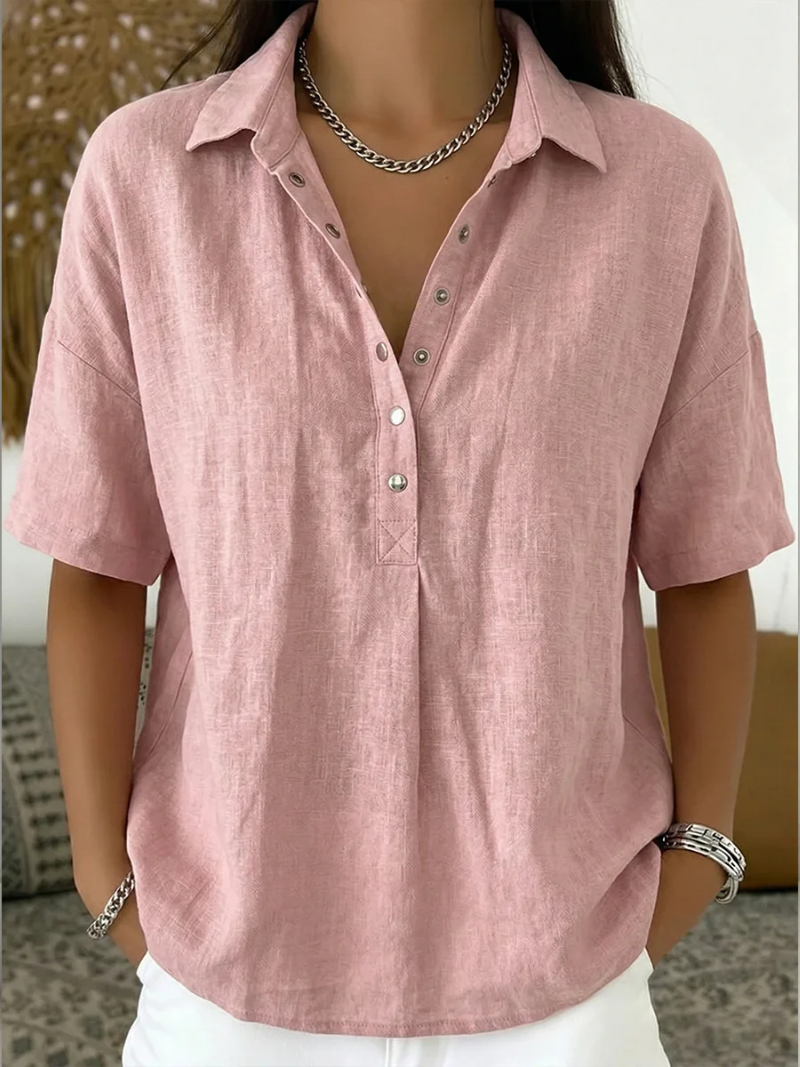 Lucia | Blouse avec col et détail de bouton