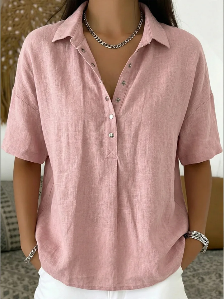 Lucia | Blouse avec col et détail de bouton