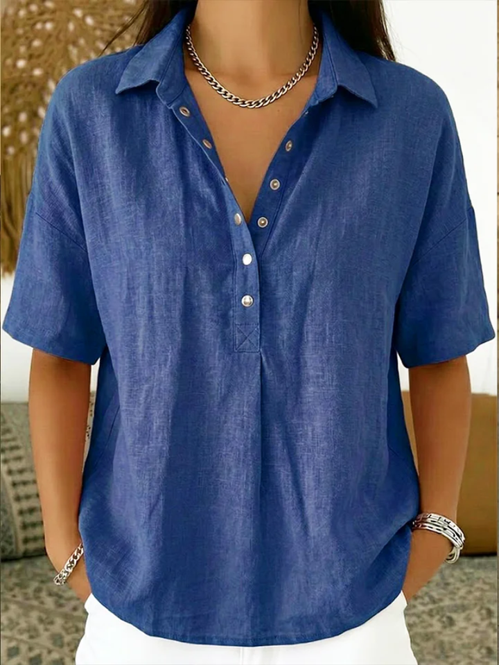 Lucia | Blouse avec col et détail de bouton