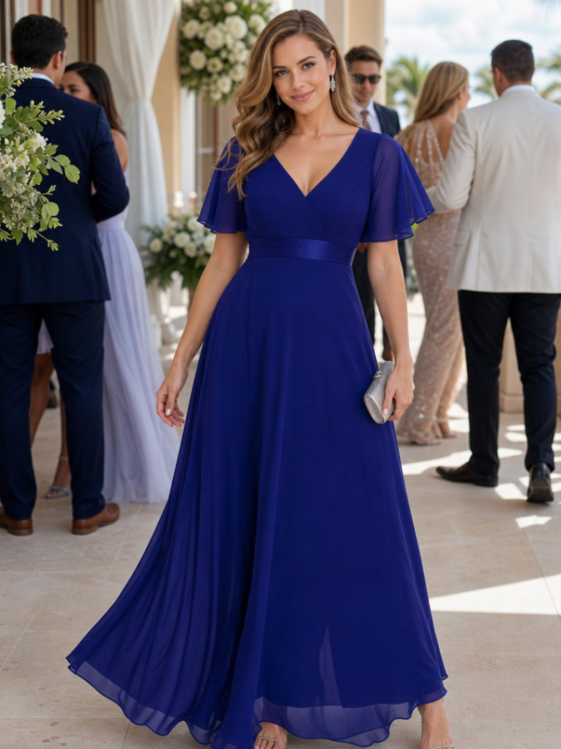 Mige | Robe Maxi à Manches Flottantes et Taille Définie