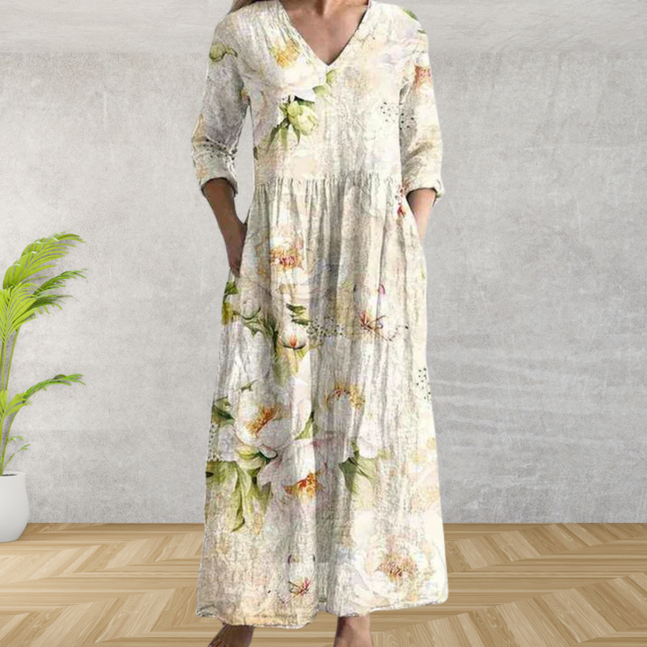 Yulya™ | Robe Midi Florale Élégante