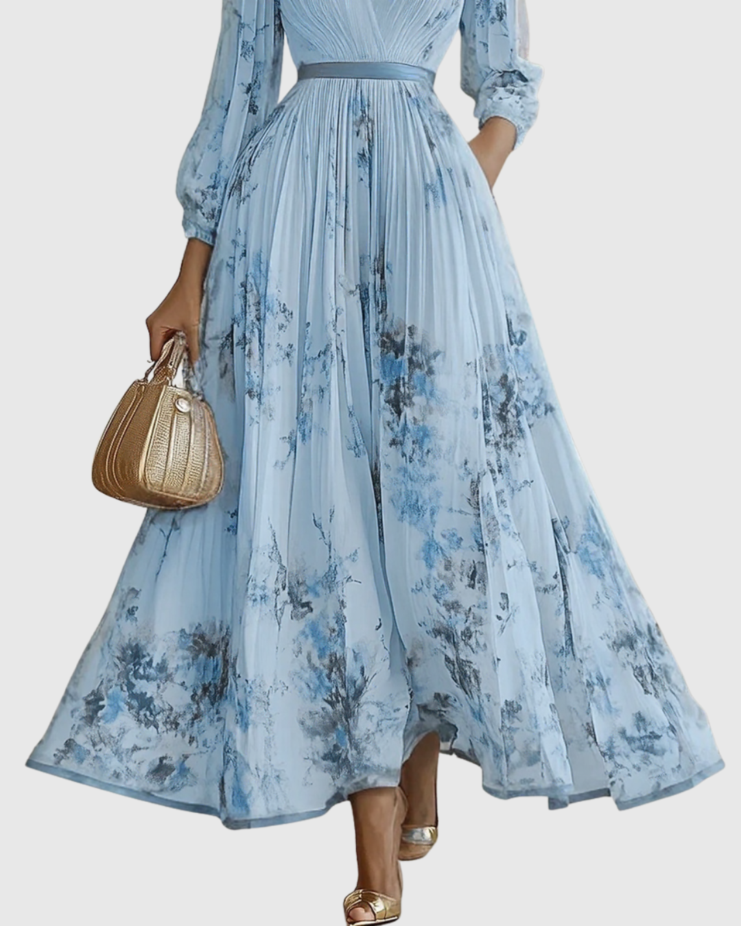 ROWELLA | Robe Maxi Plissée Élégante
