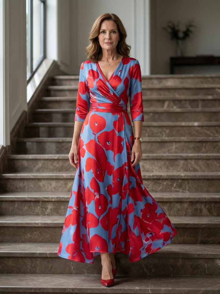 Juana | Robe midi à décolleté croisé