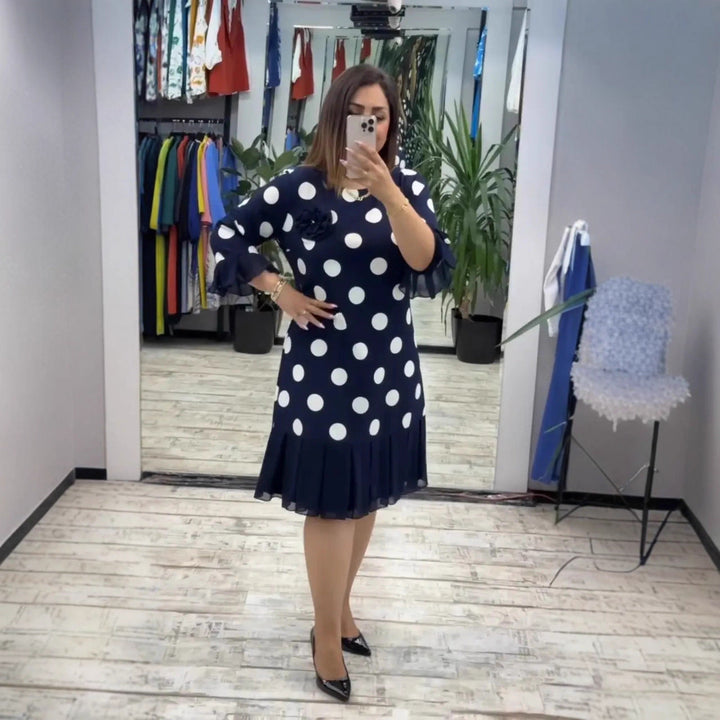 VICTORIA | ROBE À POIS PLISSÉE