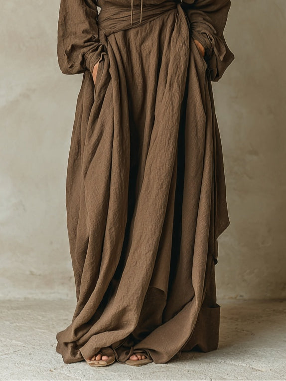 Aria | Robe Maxi à Capuche Fluide