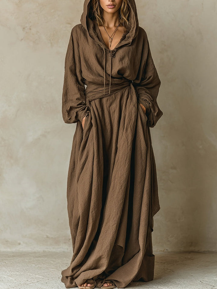 Aria | Robe Maxi à Capuche Fluide