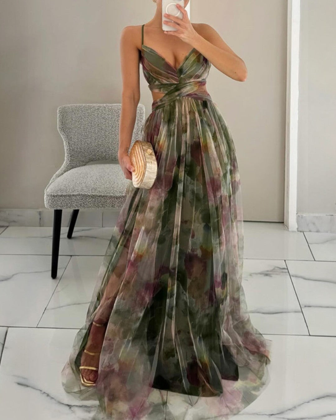 Giselle - Robe maxi enchanteresse avec imprimé floral