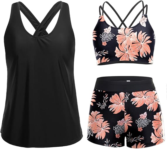 Ensemble Tankini 3 Pièces Maintien Renforcé