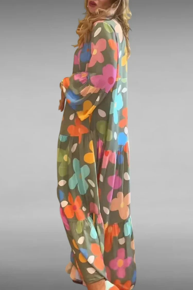 Rêve Floral | Robe Maxi Coupe Relaxée