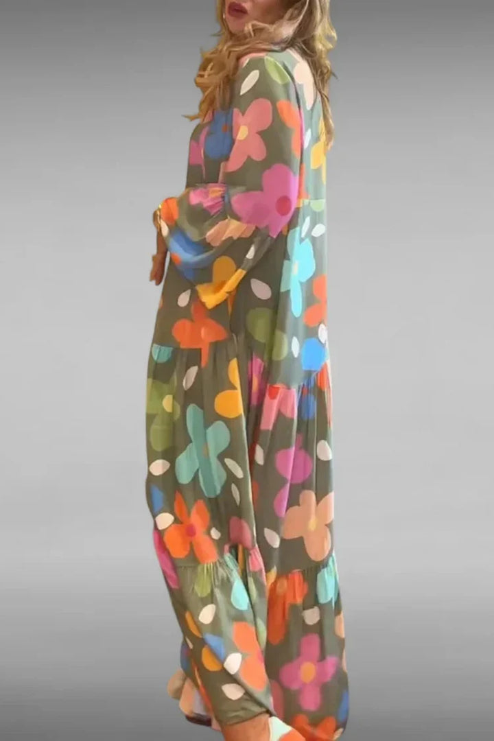 Rêve Floral | Robe Maxi Coupe Relaxée