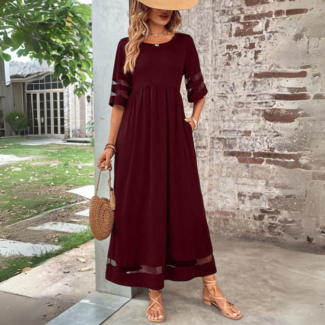Beth | Robe Midi Flatteuse et Lissante pour le Ventre