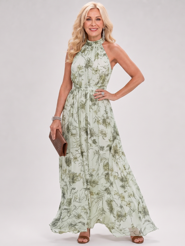 Guinevere | Robe midi à imprimé floral et jupe fluide
