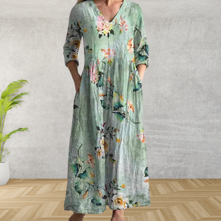 Yulya™ | Robe Midi Florale Élégante