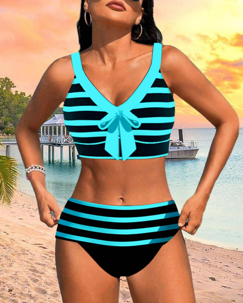 Lula® | Bikini à rayures taille haute
