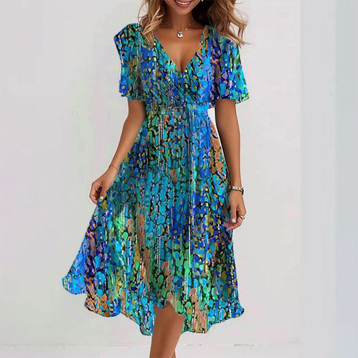 Saphir | Robe Midi Bleu Aéré