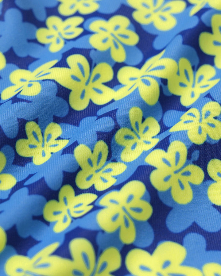 Ensemble de bikini réversible floral bleu à col halter